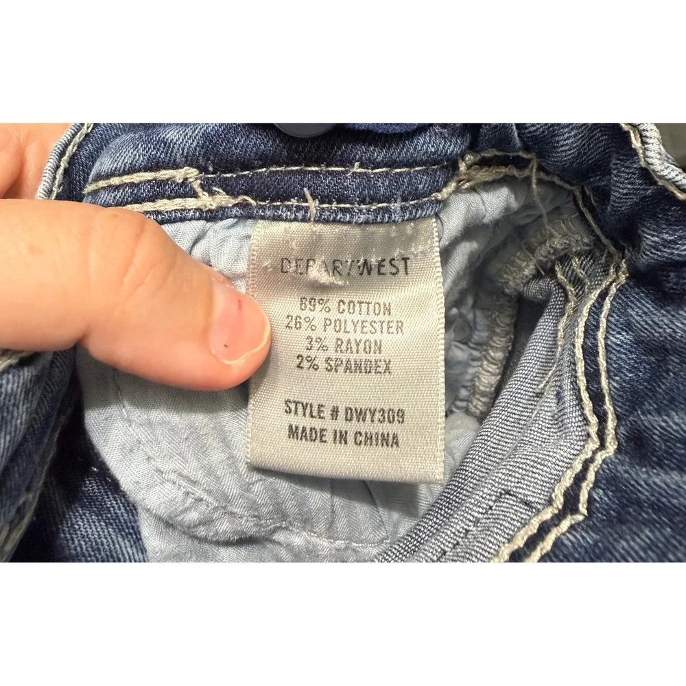 Departwest Tripp Taper Jeans Youth Size 16 Medium Wash Stretch Denim School